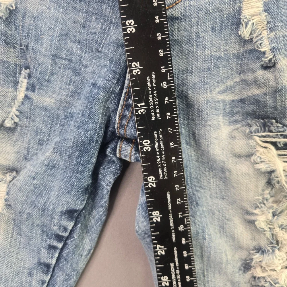 Preme Jeans Rest In Paradise Distressed Graphic Denim 34x33 Blue Palm Tree Slim